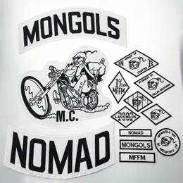 MONGOLS NOMAD MC Biker Vest Toppe ricamate 1% MFFM IN Memory Iron sul retro completo della giacca Motorcyle Patch303H