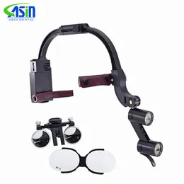 Nail Art Equipment 2 5X 3 5X Dental LED Head Light Lamp For Magnification Binocular Loupes 5W Dentisit Headlight Lab 230712