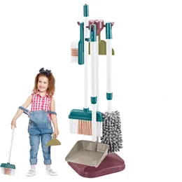 Tools Workshop Çocuk Temizleme Seti Çocuk Temizlik Malzemeleri Temizlik Oyuncaklar için Hediye Broom paspas Sütü Dustpan Fırçaları Rag 230713