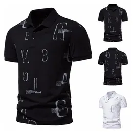 Polo da uomo Moda estiva Casual Colletto rovesciato Manica corta da uomo Polo Lettering Stampato Sottile Sottile Abbigliamento da uomo traspirante 230712