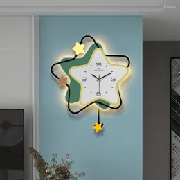 Wall Clocks Silent Light Clock Living Room Pendulum Unique Battery Design Children Adornos Para El Hogar Ornaments For Home