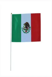 1421 cm Mexico vlag met witte paal en gouden punt Gehele polyester goede kwaliteit kleine Nationale vlaggen 100 STUKS 7219181