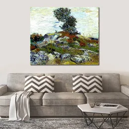 Vincent Van Gogh Canvas Art The Rocks With Oak Tree 1888 Handmade Oil Målning Impressionist Artwork Home Decor Modern