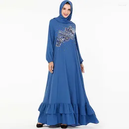 Vêtements ethniques à la mode musulman grande taille femmes jupe longue broderie tenue décontractée arabie saoudite Style National mosquée islamique Dres