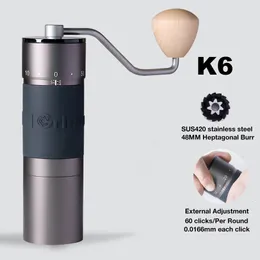 Ręczne młynki do kawy Kingrinder K2 K4 K6 manualny młynek do kawy przenośny młyn ręczny 48 mm SUS420 Stal nierdzewna szlifowanie 230712
