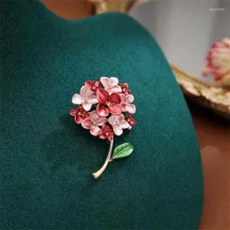 Broschen Zarte Strass Tropft Öl Blumenbrosche Damen Vintage Niedliche Dornschließe Abzeichen Corsage Für Anzüge Kleidungszubehör