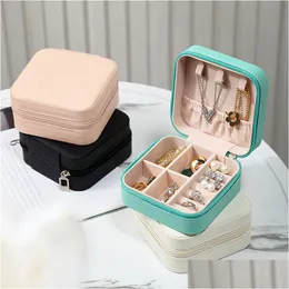 Jewelry Boxes Mini Box Organizer Display Travel Zipper Case Pu Leather Portable Earrings Necklace Ring Packaging Amp Dr Dhyot