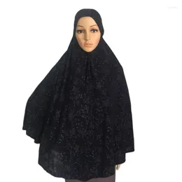 Ropa étnica Malasia Khimar Mujeres musulmanas Hijab Una pieza Amira Bufanda instantánea Envoltura para la cabeza Estampado de flores
