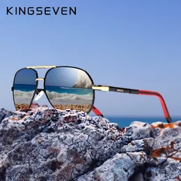 Okulary przeciwsłoneczne ramy Kingseven aluminium magnezu męskie okulary przeciwsłoneczne spolaryzowane mężczyźni powlekanie lustro szklanki męskie akcesoria okularów dla mężczyzn K725 230712