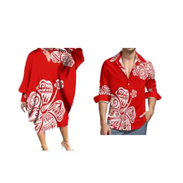 Fritidsklänningar Röd samoansk klänning Kvinnors personlighet Toppkvalitet Strand Polynesien Hawaii Tribal Anpassad på kvällen