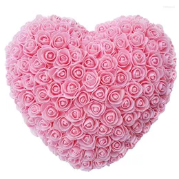 Dekorativa blommor 25 cm Blomma Ros Hjärtform Konstgjord Hem Bröllopsinredning DIY Valentine Födelsedag Presentförpackning För Flickor Kvinnor