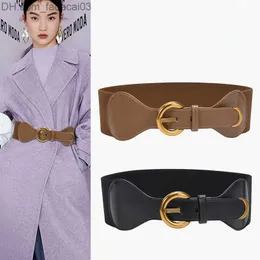 Ceintures à la mode élastique femmes ceinture or bouton large ceinture robe manteau marque de luxe ceinture taille étanchéité élastique Cummerband Z230714
