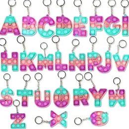 26 Letters Numbers Sensory Fidget Pop Bubble Poppers Key Ring Alfabetform Push Bubbles Popper Bräda Keychain Finger Puzzle CH277M