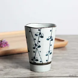 Mugs Hand-made Tea Cup Unique Japanese Antiquity Style Ceramic Cups 300ml Porcelain Durable Breakfast Mug Special Gift for Friends R230713