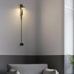 Wall Lamps Nordic Postmodern Art Designer Living Room Decoration Long Lamp Simple Personality Bedroom Bedside