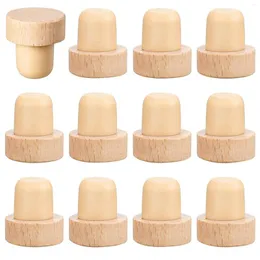 Storage Bags Wine Bottle Corks T Shaped Cork Plugs For Stopper Reusable Wooden And Rubber (12 Pieces)