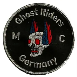 PATCH GHOST RIDERS DE ALTA QUALIDADE SKULLS BIKER MOTORCYCLE CLUB VEST OUTLAW COOL BIKER MC JAQUETA PUNK IRON ON PATCH 221m