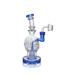 Waxmaid 7.48Inch Fab Egg Hookah Glass Dab Rig Unique Glass Bongs Perc Recycler Water Pipes Oil Rigs Us Warehouse Retail Order Gratis frakt