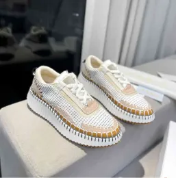 Designer skor nama sneakers kvinnor casual sko återvunnet nät biscotti tränare mönster porto canvas sko regnbåge sneakers som kör resande jogging med låda