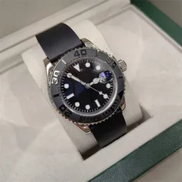 ラバーストラップの男性は、高品質のヨットマスターラグジュアリーウォッチ40mm 124300ステンレス鋼モントレシリコーンウォッチバンド自動デザイナーウォッチを使用して、SB037 C23