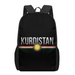 Skolväskor Kurdistan flagga 3D -mönster Barnflickors fritidsskolväska Barnens ryggsäck Girls 'School Bag 230713