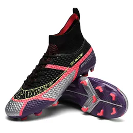 Säkerhetsskor Men's Football Boots High Top Lace-Up Shock-Absorbant Cleats Lightweight Soccer Shoes FG Anti-Collision 230713