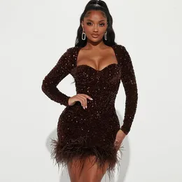 Повседневные платья роскошные блестки Sparkly Birthday Drentle For For Tware Night Bodycon Elegant украшенный рождественский клуб