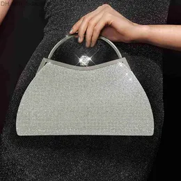 Evening Bags Party Dinner Bag Chain Gorgeous and Fashionable Women's Evening Clutch Bag Sparkling Rhinestone Elegant and Simple Z230719