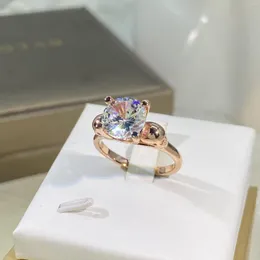 クラスターリングソリッド 10 K ローズゴールドリング 2 S ダイヤモンド宝石ジュエリー Anillos デ結婚指輪ナチュラル Bizuteria 女性