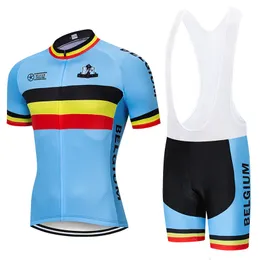 Radfahren Jersey Sets Sommer Belgien Team 20D Gel Bike Shorts Bib Set Ropa Ciclismo Herren MTB Quick Dry Fahrrad Maillot kleidung 230712