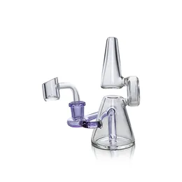 Waxmaid 5.12 pollici Purificatore Mini Recycler Dab Rig Tubi dell'acqua con 14mm Ciotola di vetro Bruciatore a nafta Tubi Gorgogliatore Narghilè Bong in vetro Magazzino USA Ordine al dettaglio spedizione gratuita