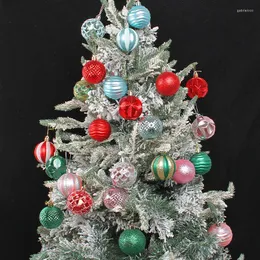 Decoração de festa 12pcs 6cm bola de árvore de natal ornamento pingente pendurado multicolorido ano 2024 natal suprimentos para casa