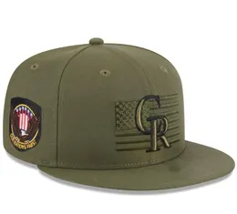 Dünya Serisi Olive Salute to Service Rockies şapkaları Los Angels Nationals Chicago Sox NY la kadın şapka erkekleri şampiyonlar cap oakland chapeu casquette kemik gorras