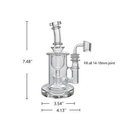 Waxmaid 7.48inch Taurus Incycler Unico seme della vita percolatore trasparente Green dab rig water pipe 14mm Joint Glass Bong wax Bowl US magazzino ordine al dettaglio spedizione gratuita