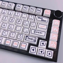 Tangentbord 125 Keys Graffiti KeyCap XDA Profile PBT KeyCaps för mekaniska tangentbord Anpassade söta anime Key Caps Set tester68 RK61 230712