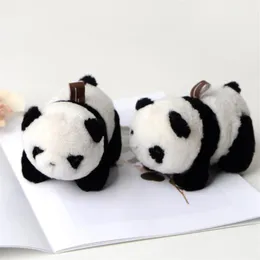 Creative Fashion Plush Animal Panda Keychain Couple Auto Key Chains Key Rings Women Charm Car Bag Pendant Christmas Gift Jewelry3264