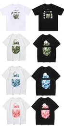 T-shirts d'été pour hommes Designer Mens APE Streetwear Tees Camouflage Painted Letter Shark Hommes Femmes Tees T-shirts Marque de luxe T-shirts Couples Top Vêtements Pull