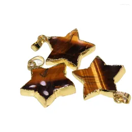 قلادة قلادة إكسسوارات المجوهرات pendientes hombre tiger's eye stone necklace mens yellow crystal star for men gold plating gem 5pc