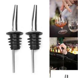 Bar Tools Rostfritt stål Vin Pourer Stopper Bottle Olive Oil Dispenser Mouth Levert Whisky Cocktail Accessories Exquisite Convenie DHKQ4