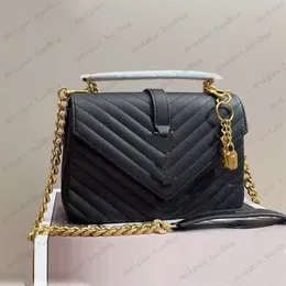 Designers Bags College Fashion Women Luxurys Crossbody Bag Messenger Lady Handbag Woman Tote Satchel Purse Black Gold Silver Chain High Quality Wallet