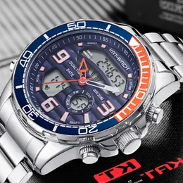 Kat-Wach Watch Men Brand Luxury Digital Fashion Sport Chronograph Quartz Wrist Watches rostfritt stål Remvattentät klocka