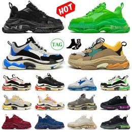 2024 Triple S Sneaker Männer Frauen Designer Schuhe Plattform Sneaker Klar Einzelschwarz weiß grau rot rosa blau Royal Neon Green Casual Herren Womens Tennis Trainer