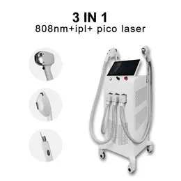 Dispositivo de depilação a laser IPL permanente indolor 3 em 1, rejuvenescimento da pele, depilação a laser de diodo 808nm, máquina de picossegundos para remoção de tatuagem a laser ND Yag