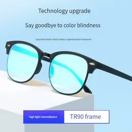 Sonnenbrille Professionelle farbenblinde Brille Männer Lentes Retro Halbrahmen Rot Grün Blindheit Doppelseitige Beschichtung Tests kostenlos