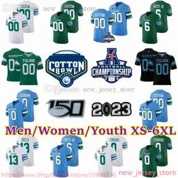 2023 Custom S-6XL NCAA Tulane Green Wave Football Jersey Хейнсворт Киз III Уильямс Дженкинс Купер Спирс Ибиета Кларк Уоттс Хортон Уятт Андерсон Мужчины Женщины Молодежь