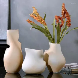 Vasi Nordic Creativo Moderno Wabi-sabi Disposizione dei fiori di fascia alta Ornamento Soggiorno El Decorazioni Decorazione morbida Vaso da esposizione