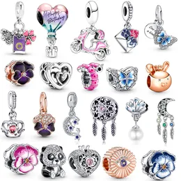 925 Gümüş Fit Pandora Charm Orijinal Minimalist Çeşitli Stiller Boncuk Dangle Moda Takıları Set Kolye Diy İnce Boncuk Takı