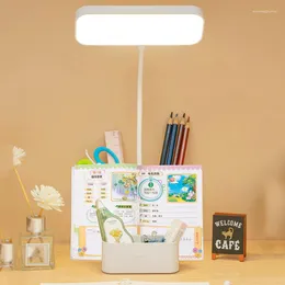 Bordslampor laddningsbara LED -skrivbordslampa Läsning Ingen flimmer Fällbar ögonvård Ljus för Office Home Dormitory