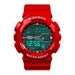 Titta på band Fashion Waterproof Men's Boy LCD Digital Stopwatch Date Rubber Sport Wrist Relogio Masculino Men172V
