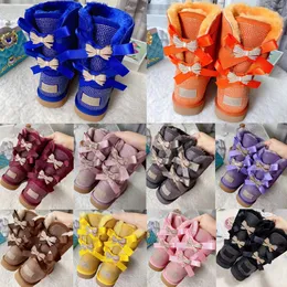 Botas infantis sapatos infantis bota de neve australiana uggi classic meninas com laços sapato bowknot bebê sapato infantil inverno calçado
